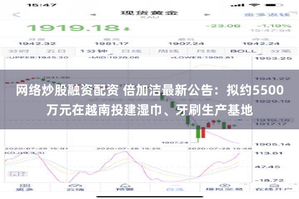 网络炒股融资配资 倍加洁最新公告：拟约5500万元在越南投建湿巾、牙刷生产基地