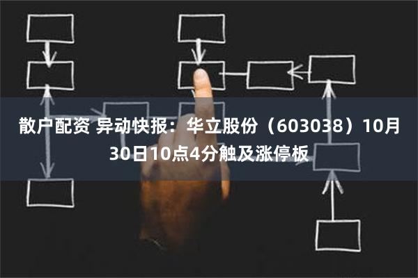 散户配资 异动快报：华立股份（603038）10月30日10点4分触及涨停板